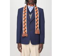 Geometrischer Wollschal mit Fransen_detail Einheitsgröße