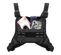 Geonoy Brusttasche für Herren - Lauf-Brusttasche, Handytasche, wasserdichte Tragetasche, Handyhalter für Radfahren, Rucksackreisen, Reisen, Wandern, Jagd, Radfahren, Workout, Joggen, Schwarz , Refer