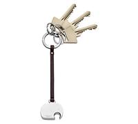 Georg Jensen New Schlüsselanhänger Elefant Aluminium Leder Riemen, Aluminium, Silber, 0,9 x 3,1 x 14,2 cm
