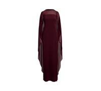 Lauren Ralph Lauren Fließendes Abendkleid mit Cape-Detail in Bordeaux, Größe 36