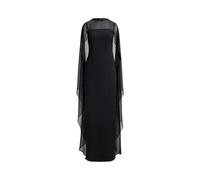 Lauren Ralph Lauren Fließendes Abendkleid mit Cape-Detail in Black, Größe 38