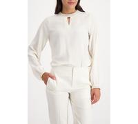 Georgettebluse MONARI "Bluse Georgette + Schmuck", Damen, Gr. 40, almond, Web, Obermaterial: 100% Polyester, unifarben, regular fit taillenbedeckt, Rundhals, eingesetzt angesetztes Bündchen, Blusen Ge