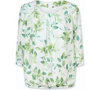 Georgettebluse LADY, Damen, Gr. 44, grün (weiß, eucalyptus, bedruckt), 100% Polyester, bedruckt, geblümt, gemustert, mehrfarbig, Rundhals, Blusen (43994453-44) weiß, eucalyptus, bedruckt