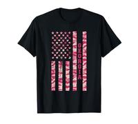 Georgia Peach State Southern Pink Camo USA Flag Distressed T-Shirt