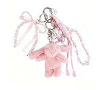Georgie Porgy Hase Schlüsselanhänger Handtaschen Zubehör für Damen Taschenanhänger Bag Charms für Rucksack Geldbeutel Sporttasche Cute Keychain Geschenke für Mädchen (Hase Schleife Always Rosa)