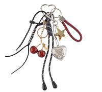 Georgie Porgy Taschenanhänger Schlüsselanhänger Handtaschen Zubehör für Damen Bag Charm Schultasche Rucksack Sporttasche Cute Keychain Geschenke für Mädchen (Kirsche Herz Cherish)