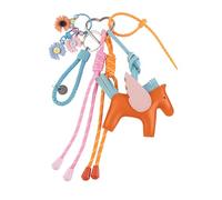 Georgie Porgy Taschenanhänger Schlüsselanhänger Handtaschen Zubehör für Damen Bag Charm Schultasche Rucksack Sporttasche Cute Keychain Geschenke für Mädchen (Pferd Blumen Bloom)