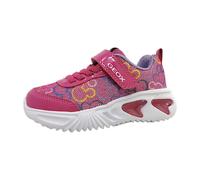 Slip-On Sneaker GEOX "J ASSISTER GIRL D" Gr. 33, bunt (fuchsia, multi) Kinder Schuhe Sneaker mit cooler Blinkfunktion (95802258-33)