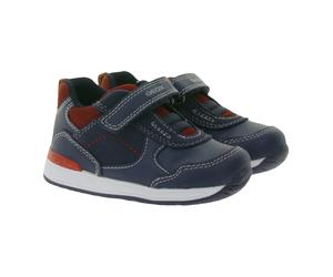 GEOX B Rishon B. A Kleinkinder Sneaker mit atmungsaktiver Sohle Mid-Cut-Schuhe mit Klettverschluss Baby-Schuhe B160RA 054AU C0735 Dunkelblau 21