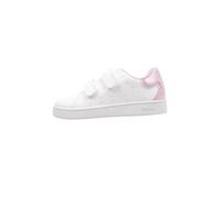 Sneaker GEOX "B ECLYPER GIRL" Gr. 22, pink (weiß, pink), Kinder, Synthetik, Textil, Glitzer, Schuhe, Retro Sneaker, Klettschuh mit bunt glitzerndem Ferseneinsatz (44839044-22) weiß, pink