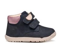 Lauflernschuh GEOX "B MACCHIA GIRL", Baby, Gr. 18, navy, rosa, Leder, Schuhe, Babyschuh mit Klettverschluss, Größenschablone zum Download (53000535-18) navy, rosa