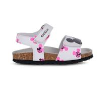 Geox Baby-Mädchen B CHALKI GIRL Sandal, WHITE/FLUOFUCHSIA, 24 EU