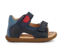 Lauflernschuh GEOX "B SANDAL MACCHIA BOY", Jungen, Gr. 23, blau (navy, hellblau), Leder, Synthetik, Schuhe Lauflernschuh, Sandale, Babyschuh, Klettschuh mit bunten Riemchen (69574749-23)