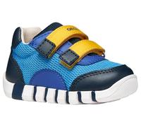 Lauflernschuh GEOX "B IUPIDOO BOY", Baby, Gr. 20, blau, Lederimitat, Mesh, Schuhe Lauflernschuh, Babyschuh mit Logoschriftzug, Größenschablone zum Download (47582144-20) blau