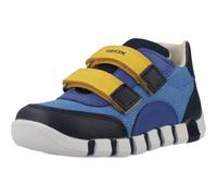 Lauflernschuh GEOX "B IUPIDOO BOY", Baby, Gr. 22, blau, Lederimitat, Mesh, Schuhe Lauflernschuh, Babyschuh mit Logoschriftzug, Größenschablone zum Download (47582144-22) blau