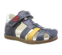 Lauflernschuh GEOX "B SANDAL MACCHIA BOY", Baby, Gr. 26, navy, gelb, Leder, Lederimitat, Schuhe Lauflernschuh, Babyschuh, Kontrast-Riemchen, Größenschablone zum Download (54992114-26) navy, gelb