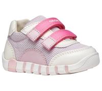 Lauflernschuh GEOX "B IUPIDOO GIRL", Baby, Gr. 20, lila, weiß, Lederimitat, Mesh, Mesh, kontrastfarbene Details, Schuhe Lauflernschuh, Babyschuh im Pastell-Look, Größenschablone zum Download (38598263