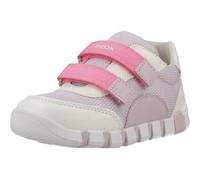 Lauflernschuh GEOX "B IUPIDOO GIRL", Baby, Gr. 23, lila, weiß, Lederimitat, Mesh, Mesh, kontrastfarbene Details, Schuhe Lauflernschuh, Babyschuh im Pastell-Look, Größenschablone zum Download (38598263