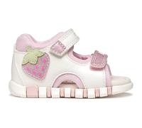 Lauflernschuh GEOX "B SANDAL IUPIDOO GIR", Baby, Gr. 26, weiß, pink, Lederimitat, Textil, Schuhe Lauflernschuh, Babyschuh mit Aufnäher, Größenschablone zum Download (62033902-26) weiß, pink