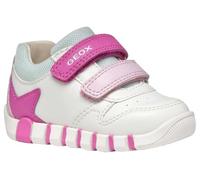 Lauflernschuh GEOX "B IUPIDOO GIRL", Kinder, Gr. 22, pink (weiß, fuchsia), Synthetik, Textil, sportlich, Schuhe, Sneaker, Klettschuh, Mädchenschuh mit großem Stern an der Ferse (22061705-22) weiß, fuc