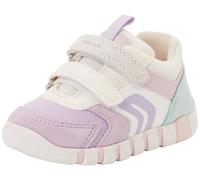 Lauflernschuh GEOX "B IUPIDOO GIRL", Baby, Gr. 24, lila, weiß kombiniert, Leder, Lederimitat, Textil, Schuhe Lauflernschuh, Babyschuh mit pastellfarbenen Besätzen, Größenschablone zum Download (474278