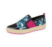 Geox Breeda Designer Schuhe Slipper blau print für Damen, blau, Größe 36 EU