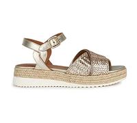 Geox D EOLIE Espadrille Wedge Sandal, LT Gold, 36 EU