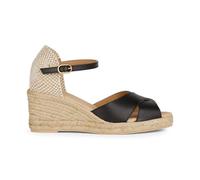 Geox D GELSA Low A Wedge Sandal, Black, 39 EU