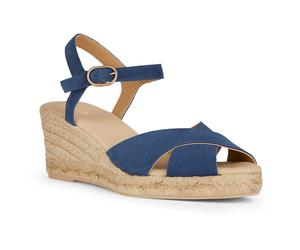 Geox D Gelsa Low C Leder Damen Navy Sandalen EU 41 / UK 7,5