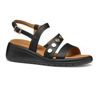 Geox D MELICONIA Synthetische Polyurethan Damen Schwarz Keilabsätze EU 39/UK 6