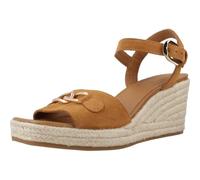 Geox D PANAREA C Wedge Sandal, Cognac, 39 EU