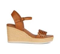 Geox D Ponza A Wedge Sandal, Cognac, 39 EU