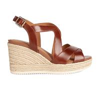 Geox D Ponza Espadrille Wedge Sandal, Brown, 41 EU