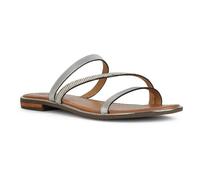 Geox Leder-Pantoletten "Sozy Plus" in Silber - 33% | Größe 41 | Damen Pantoletten