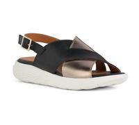 Geox D SPHERICA EC5 C Sport Sandal, Black/Leather, 41 EU