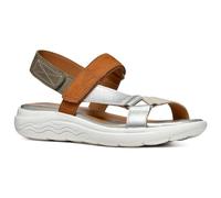 Geox D SPHERICA EC5W A Sport Sandal, Cognac/Silver, 41 EU