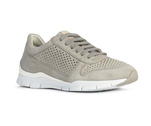 Geox D Sukie B Leder Damen Hellgrau Turnschuhe EU 36 / UK 3