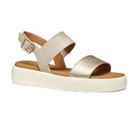 Geox Damen D CAMALEI A Flat Sandal, Lt Gold/Beige, 41 EU