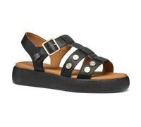 Geox Damen D CAMALEI E Flat Sandal, Black, 37 EU