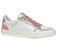 Geox Damen D EMMELENY E Sneaker, White/Dk Skin, 38 EU