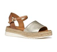 Geox Damen D EOLIE C Flat Sandal, Lt Gold/Camel, 41 EU