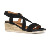Geox Damen D Ischia Corda A Wedge Sandal, Black, 37.5 EU