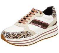 Geox Damen D Kency B Sneakers, Off White Lt Taupe, 36 EU