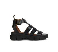 Geox Damen D LISBONA B Wedge Sandal, Black, 38 EU
