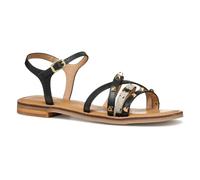 Geox Damen D MADDALUSIAC D Slide Sandal, Black/White, 38.5 EU