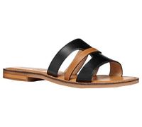 Geox Damen D MADDALUSIAC P Flat Sandal, Black/Camel, 36 EU