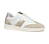 Geox Damen D MELEDA B Sneaker, White/Lt Taupe, 37 EU