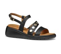 Geox Damen D MELICONIA F Wedge Sandal, Black, 35 EU
