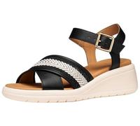 Geox Damen D MELICONIA G Wedge Sandal, Black, 36 EU
