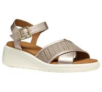 Geox Damen D MELICONIA G Wedge Sandal, Champagne/Skin, 35 EU